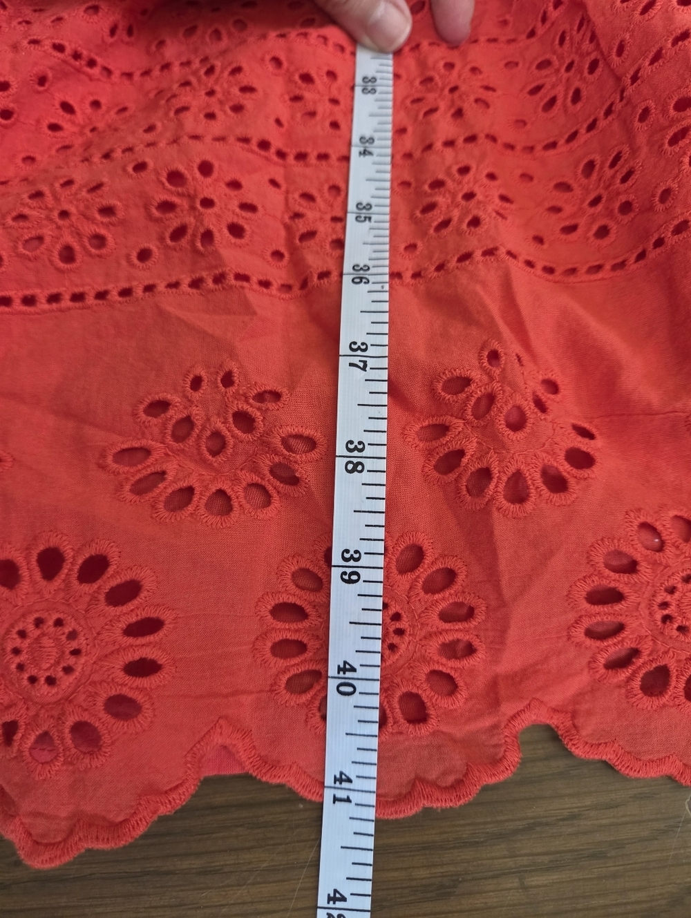 Kate Spade Tie-Waist Eyelet midi cotton shirt dress tie stretch waist sz L - Picture 10 of 10